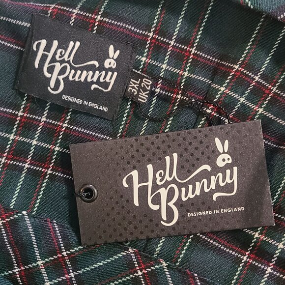 Hell Bunny Vixen Plaid Retro Rockabilly Swing Dress Tartan NEW 3XL Plus Size - Picture 4 of 10